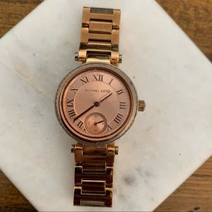 Michael Kors rose gold watch and bracelet
